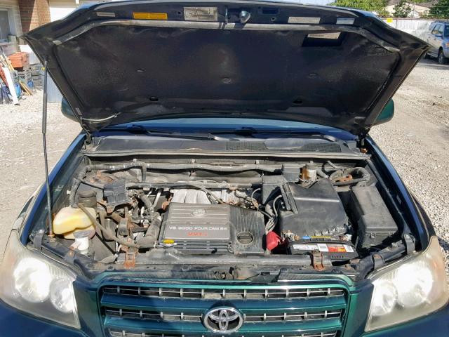 JTEHF21A520068037 - 2002 TOYOTA HIGHLANDER GREEN photo 7