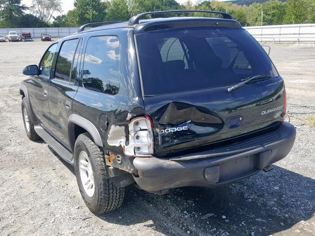 1D4HS38Z03F622510 - 2003 DODGE DURANGO SP BLACK photo 3