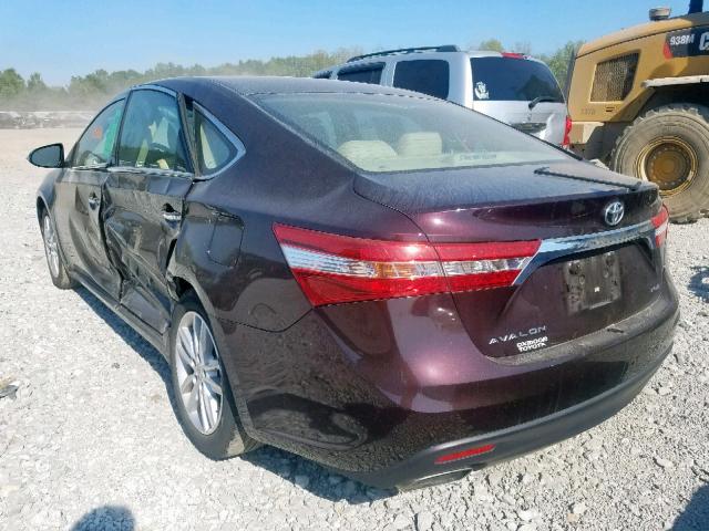 4T1BK1EB3DU005500 - 2013 TOYOTA AVALON BAS BURGUNDY photo 3