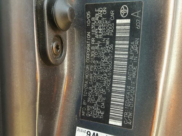JTKDE167660101736 - 2006 TOYOTA SCION TC 石墨色 照片 10
