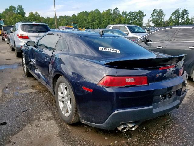 2G1FD1E30F9239613 - 2015 CHEVROLET CAMARO LT BLUE photo 3