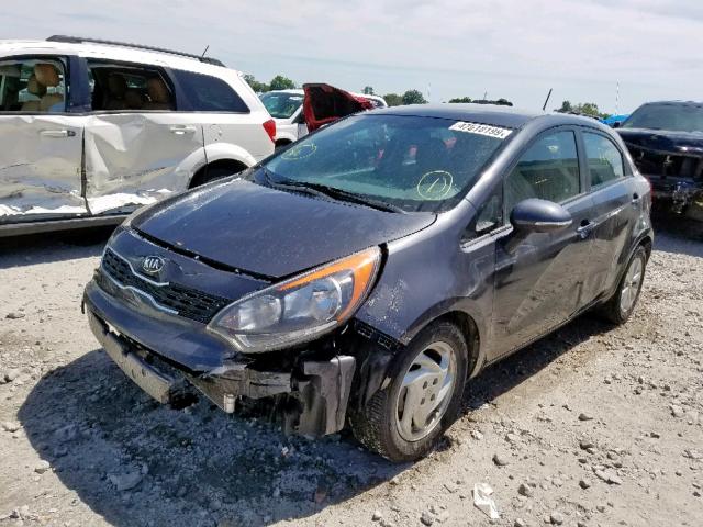 KNADN5A3XF6443624 - 2015 KIA RIO EX CHARCOAL photo 2