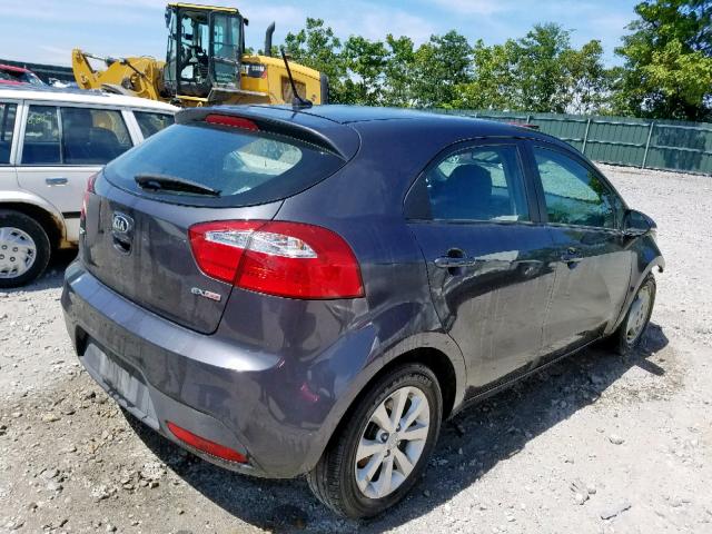 KNADN5A3XF6443624 - 2015 KIA RIO EX CHARCOAL photo 4