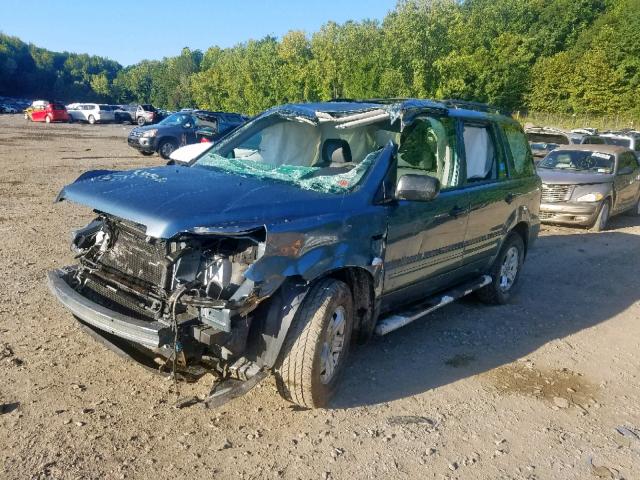 2HKYF18176H509079 - 2006 HONDA PILOT LX GRAY photo 2