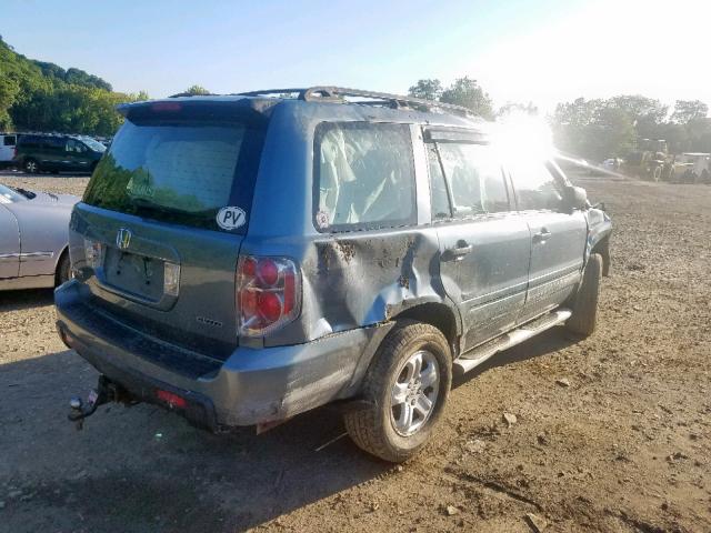 2HKYF18176H509079 - 2006 HONDA PILOT LX GRAY photo 4