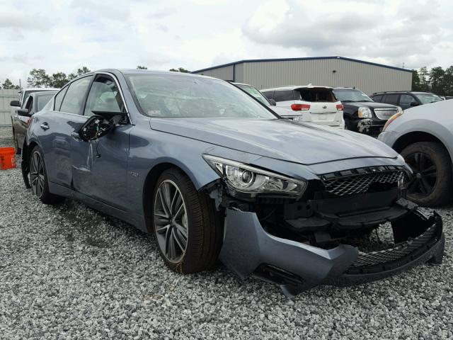 JN1AV7AR6EM700877 - 2014 INFINITI Q50 HYBRID BLUE photo 1