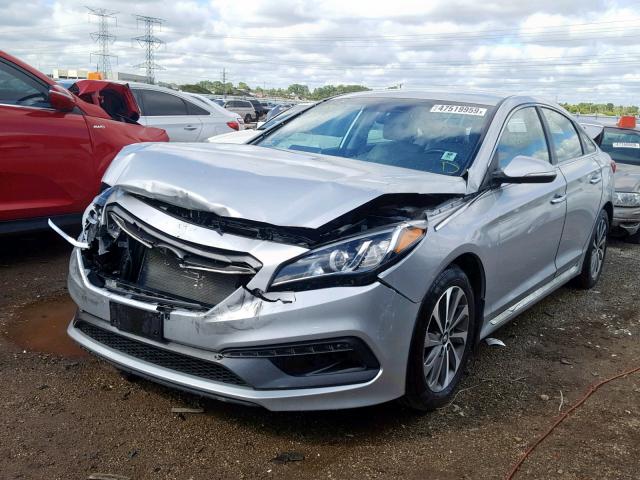 5NPE34AF1FH115855 - 2015 HYUNDAI SONATA SPO SILVER photo 2