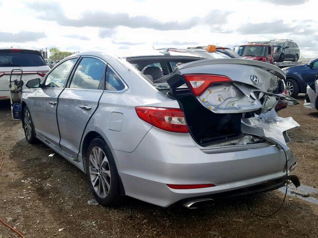 5NPE34AF1FH115855 - 2015 HYUNDAI SONATA SPO SILVER photo 3