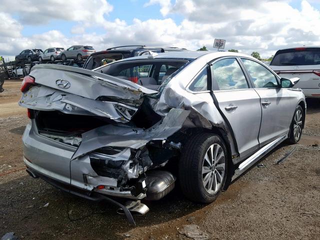 5NPE34AF1FH115855 - 2015 HYUNDAI SONATA SPO SILVER photo 4