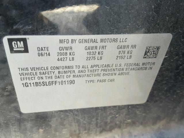 1G11B5SL6FF101190 - 2015 CHEVROLET MALIBU LS Qara foto 10