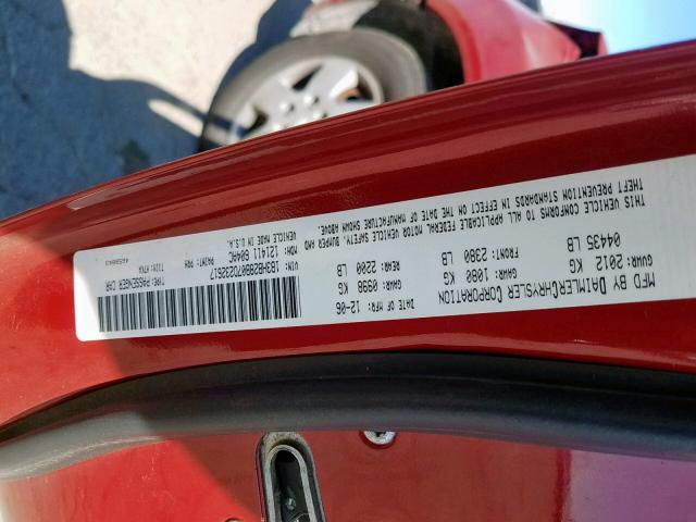 1B3HB28B07D232617 - 2007 DODGE CALIBER RED photo 10