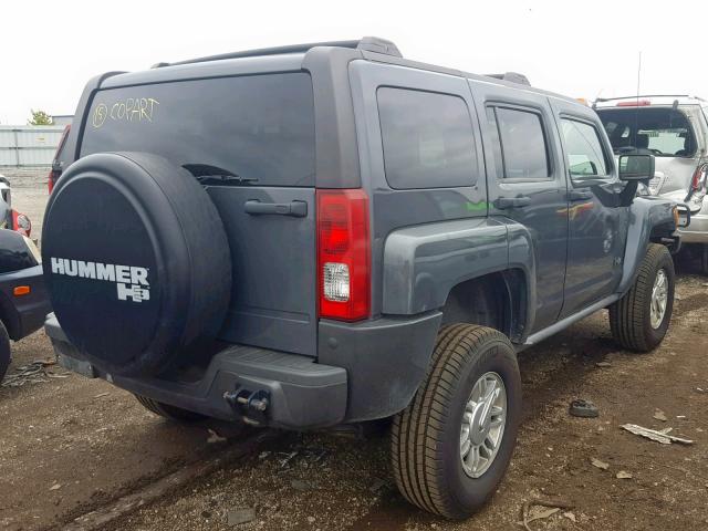 5GTEN13E688110383 - 2008 HUMMER H3 CHARCOAL photo 4