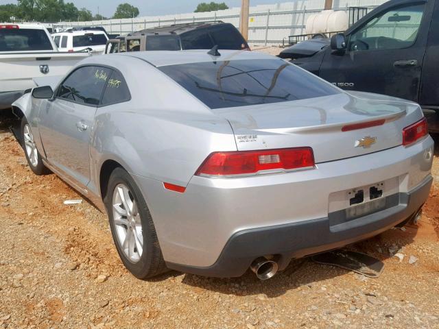 2G1FE1E34E9203211 - 2014 CHEVROLET CAMARO LS SILVER photo 3