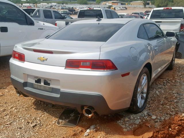 2G1FE1E34E9203211 - 2014 CHEVROLET CAMARO LS SILVER photo 4