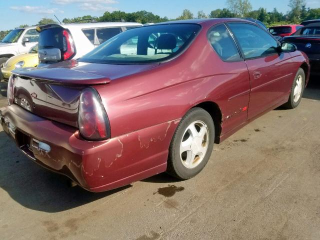 2G1WX15K119208927 - 2001 CHEVROLET MONTE CARL BURGUNDY photo 4