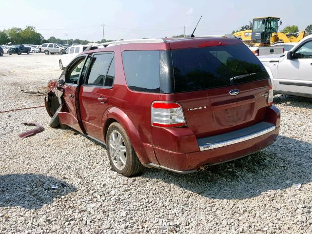 1FMDK06W78GA09008 - 2008 FORD TAURUS X L MAROON photo 3