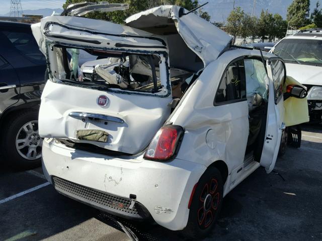 3C3CFFGE7FT549811 - 2015 FIAT 500 ELECTR WHITE photo 4