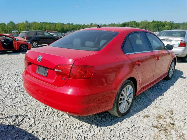 3VWLL7AJXDM421762 - 2013 VOLKSWAGEN JETTA TDI RED photo 4