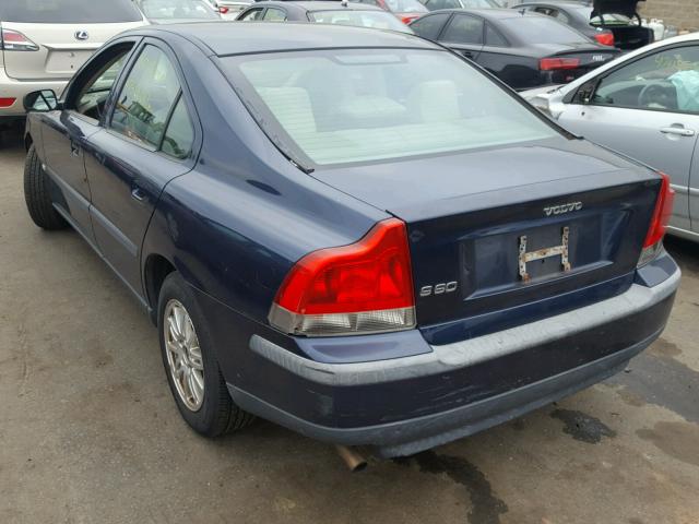 YV1RS64A342344305 - 2004 VOLVO S60 BLUE photo 3