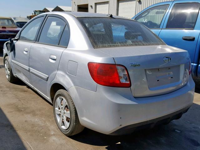 KNADH4A37A6629647 - 2010 KIA RIO LX SILVER photo 3