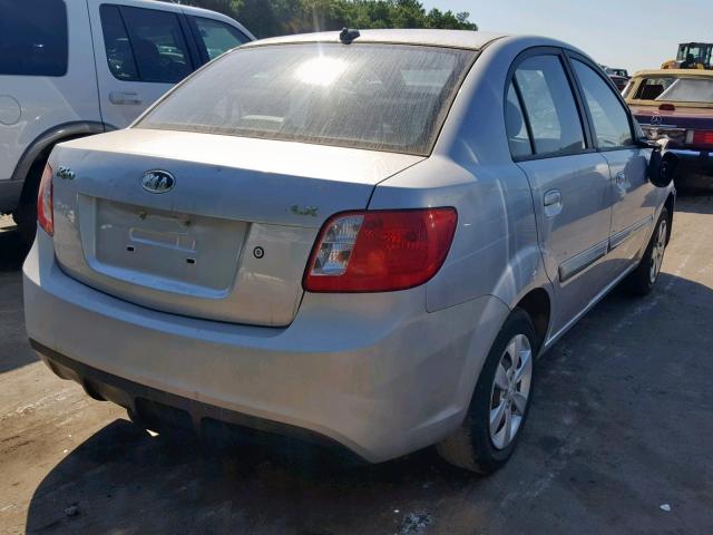 KNADH4A37A6629647 - 2010 KIA RIO LX SILVER photo 4