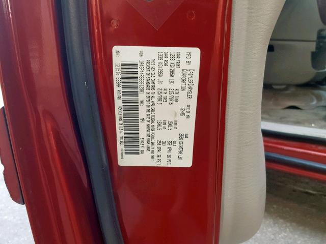 1A4GP44R66B612981 - 2006 CHRYSLER TOWN & COU RED photo 10