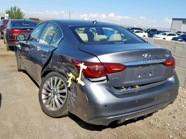 JN1EV7AR6JM444235 - 2018 INFINITI Q50 LUXE GRAY photo 3