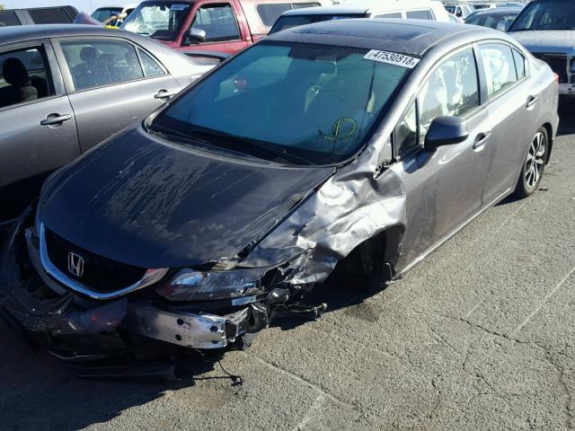 2HGFB2F97DH514341 - 2013 HONDA CIVIC EXL GRAY photo 2