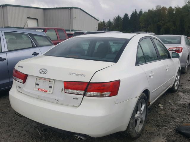 5NPEU46F07H156050 - 2007 HYUNDAI SONATA SE WHITE photo 4