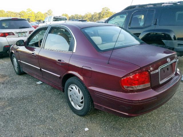 KMHWF25H73A855713 - 2003 HYUNDAI SONATA GL MAROON photo 3