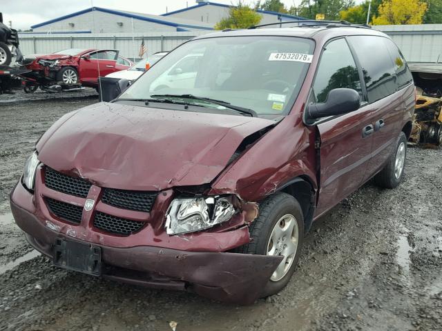 1D4GP25303B144149 - 2003 DODGE CARAVAN SE MAROON photo 2