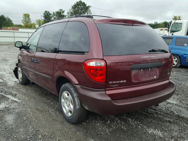 1D4GP25303B144149 - 2003 DODGE CARAVAN SE MAROON photo 3