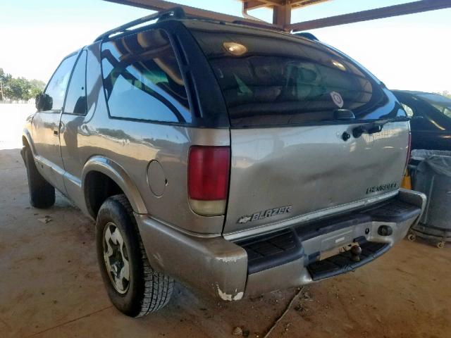 1GNCT18W31K128149 - 2001 CHEVROLET BLAZER TAN photo 3