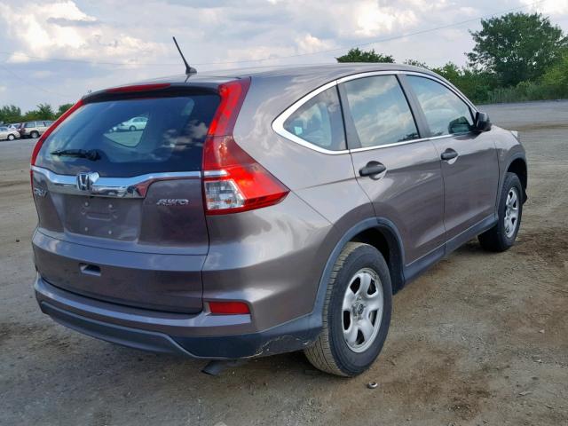 5J6RM4H33FL089937 - 2015 HONDA CR-V LX BROWN photo 4