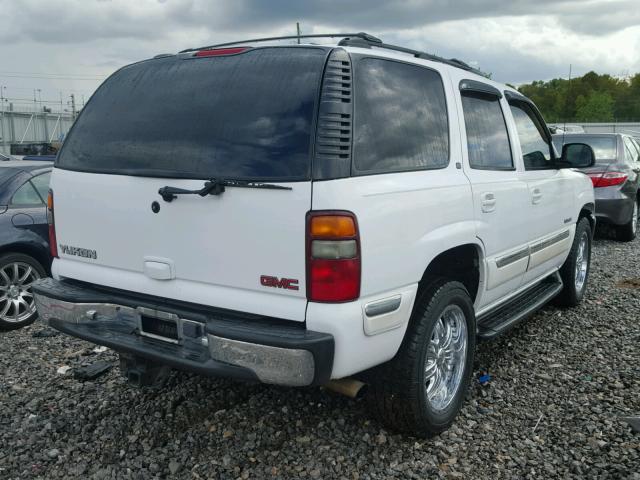 1GKEC13T31R193965 - 2001 GMC YUKON WHITE photo 4