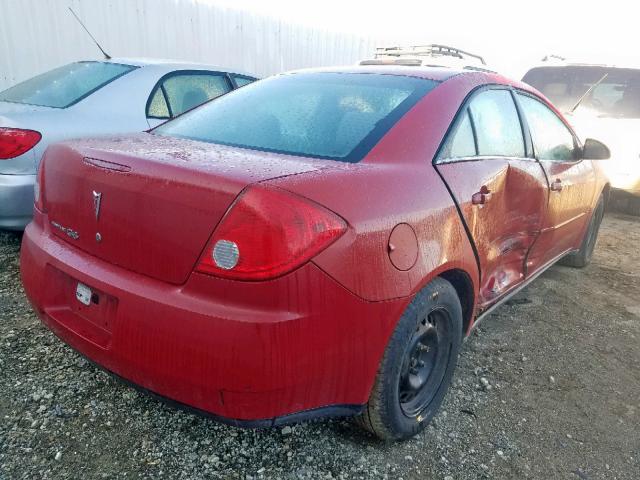 1G2ZF58B874141625 - 2007 PONTIAC G6 VALUE L RED photo 4