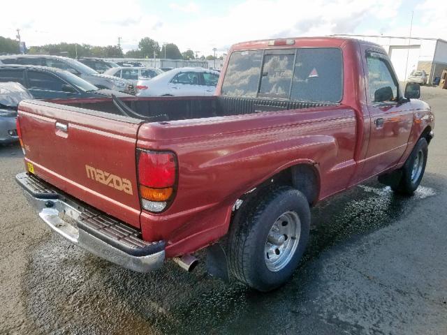 4F4YR12C4WTM42381 - 1998 MAZDA B2500 BURGUNDY photo 4