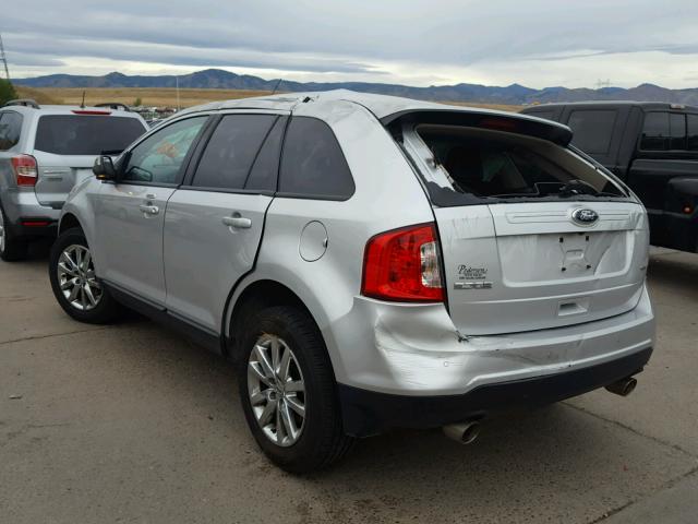 2FMDK3JC5DBB29471 - 2013 FORD EDGE SEL SILVER photo 3