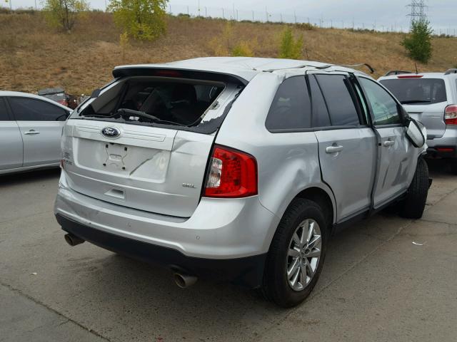 2FMDK3JC5DBB29471 - 2013 FORD EDGE SEL SILVER photo 4