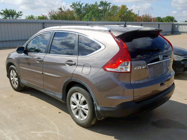 5J6RM3H77DL002390 - 2013 HONDA CR-V EXL GRAY photo 3