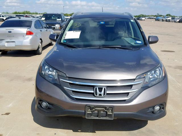 5J6RM3H77DL002390 - 2013 HONDA CR-V EXL GRAY photo 9