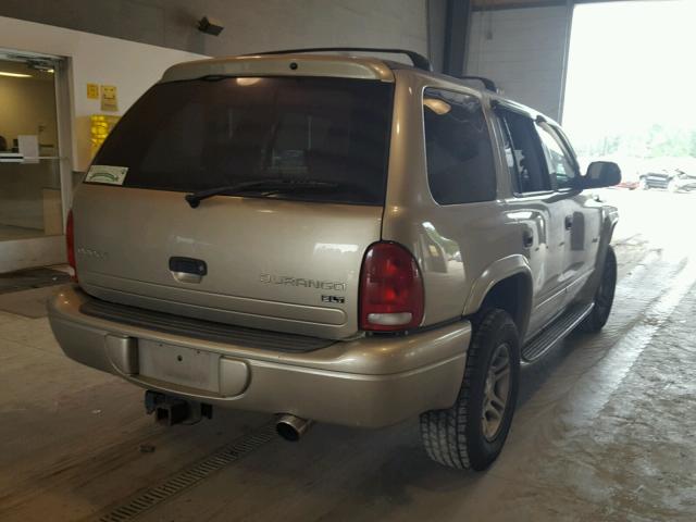 1D4HS48N83F509780 - 2003 DODGE DURANGO SL GOLD photo 4