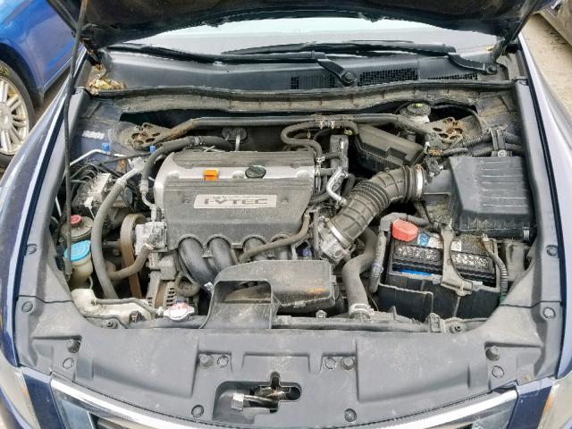 1HGCP26809A050505 - 2009 HONDA ACCORD EXL BLUE photo 7