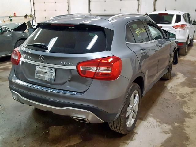 WDCTG4GB4KJ612359 - 2019 MERCEDES-BENZ GLA 250 4M GRAY photo 4