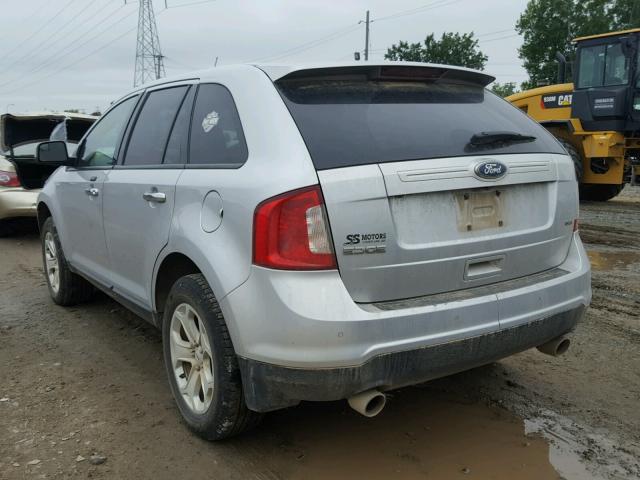 2FMDK3JCXBBA39682 - 2011 FORD EDGE SEL SILVER photo 3