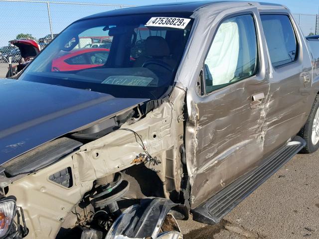 5FPYK16539B102565 - 2009 HONDA RIDGELINE BEIGE photo 10