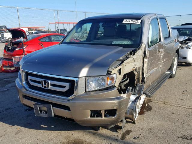 5FPYK16539B102565 - 2009 HONDA RIDGELINE BEIGE photo 2