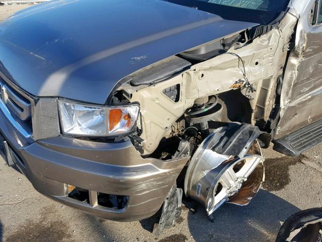 5FPYK16539B102565 - 2009 HONDA RIDGELINE BEIGE photo 9