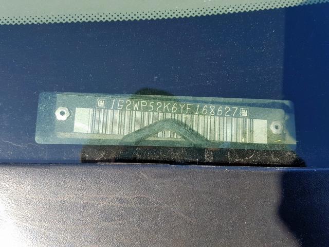 1G2WP52K6YF168627 - 2000 PONTIAC GRAND PRIX GRAY photo 10