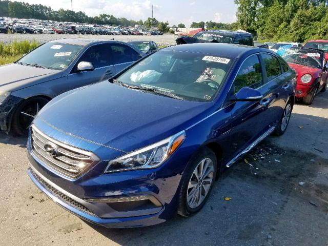 5NPE34AF3GH299374 - 2016 HYUNDAI SONATA SPO BLUE photo 2